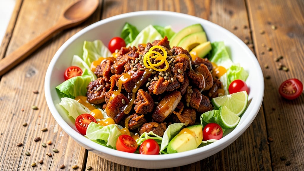 Carnitas Salad Recipe: Crispy Pork Bites Over Zesty Lime Vinaigrette