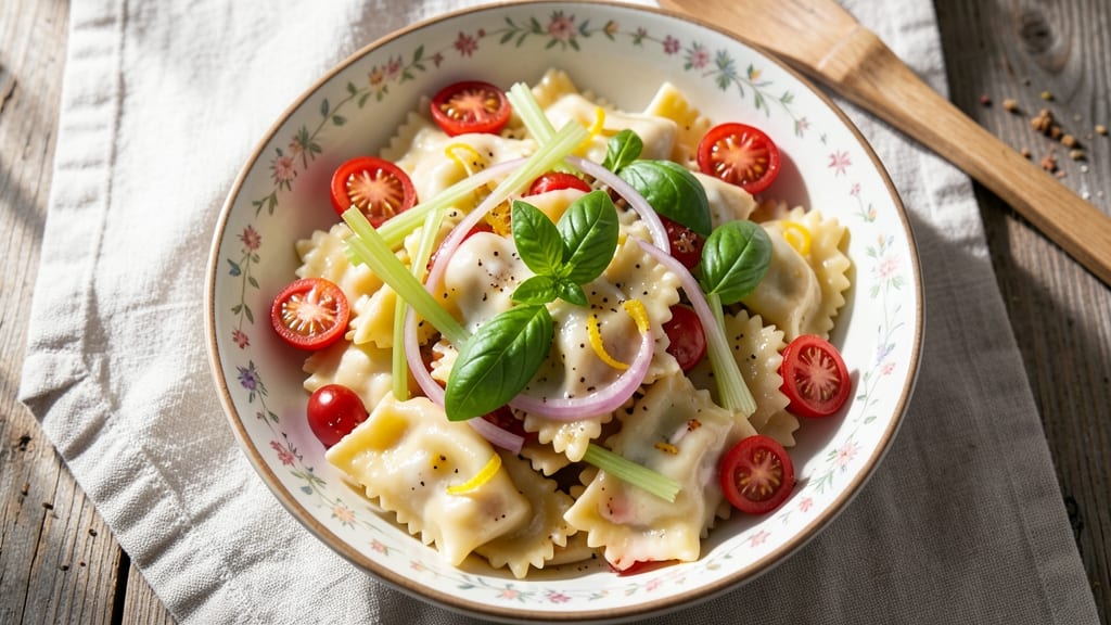 Cold Cheese Tortellini Salad Recipe: No-Mayo Creaminess With Celery Crown Crunch