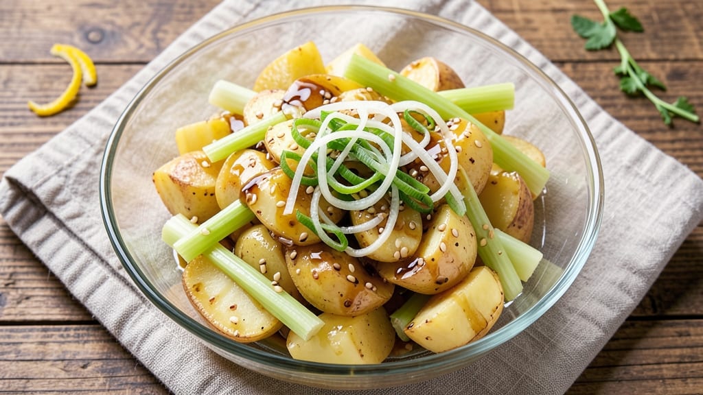 Chinese Potato Salad Recipe: Crisp Celery Crowns and Smoky Sesame Dressing Twist