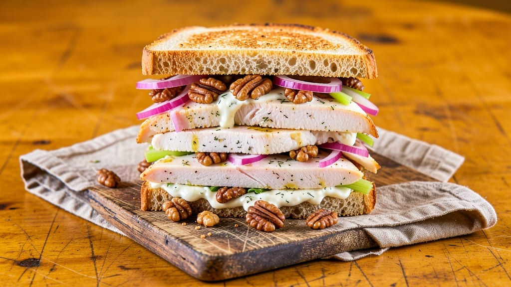 Chicken Walnut Salad Sandwich Recipe: Crunchy Celery Crowns and Toasted Walnut Fusion