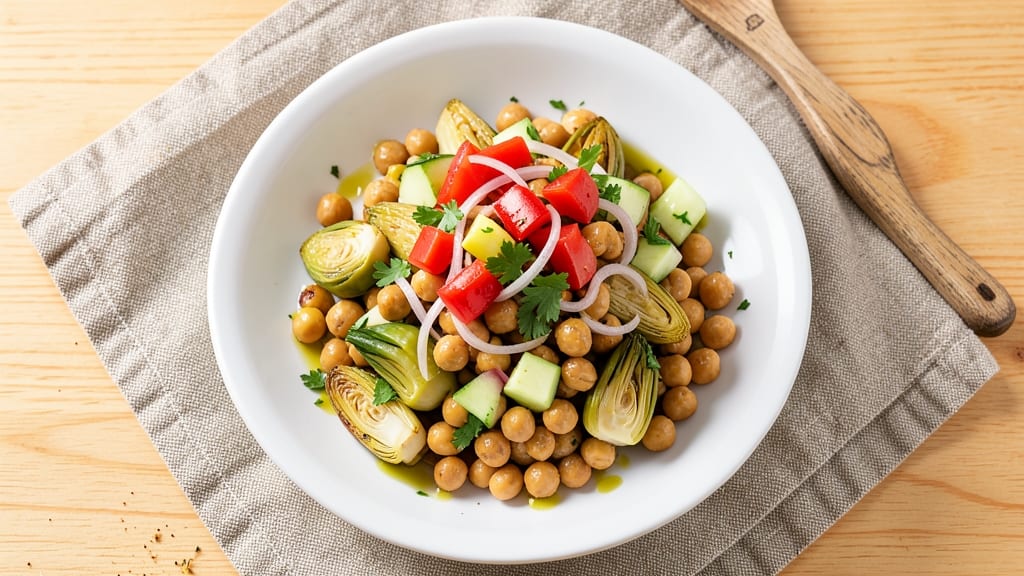 Chickpea and Artichoke Salad Recipe: Mediterranean Herb Crunch Without Mayo