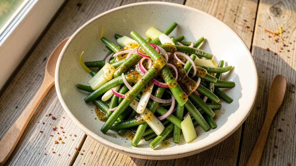 Traditional Green Beans Salad Recipe: Crisp Celery Crowns and Zesty Herb Vinaigrette Fusion