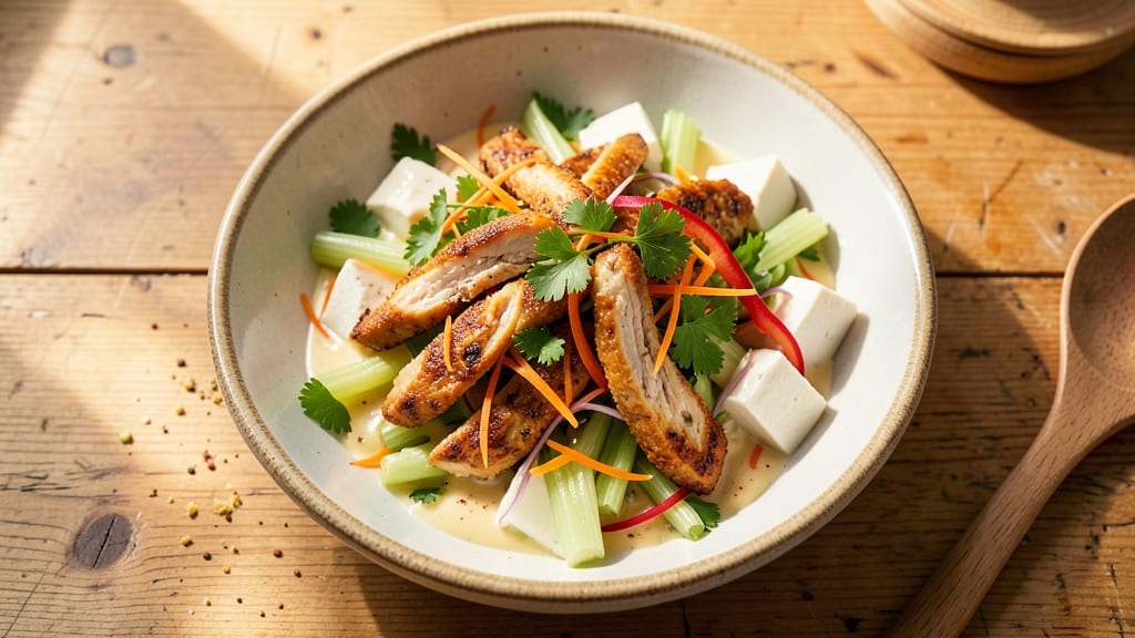 Vegan Whole Foods Chicken Salad Recipe: Crisp Celery Crowns and Smoky Tahini Dressing Twist