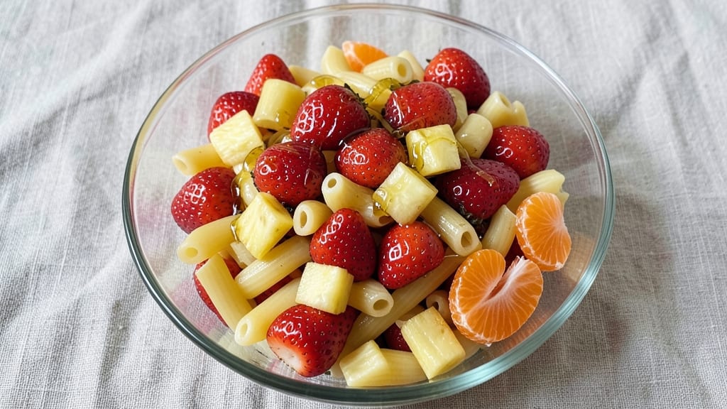 Sweet Macaroni and Fruit Salad Recipe: Bright Pasta and Citrus Fusion