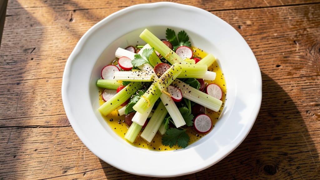 Celery and Radish Salad Recipe: Peppery Crunch With Zesty Lemon Dressing
