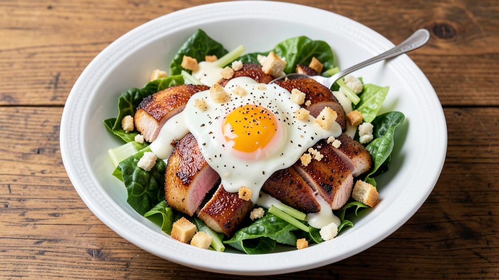 Chicken Caesar Salad Recipe With Egg: Crispy Celery Crowns and Hard-Boiled Protein Boost