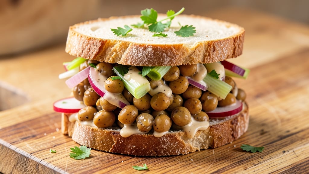Chickpea Salad Sandwich Recipe No Mayo: Crisp Celery Crowns and Zesty Tahini Twist
