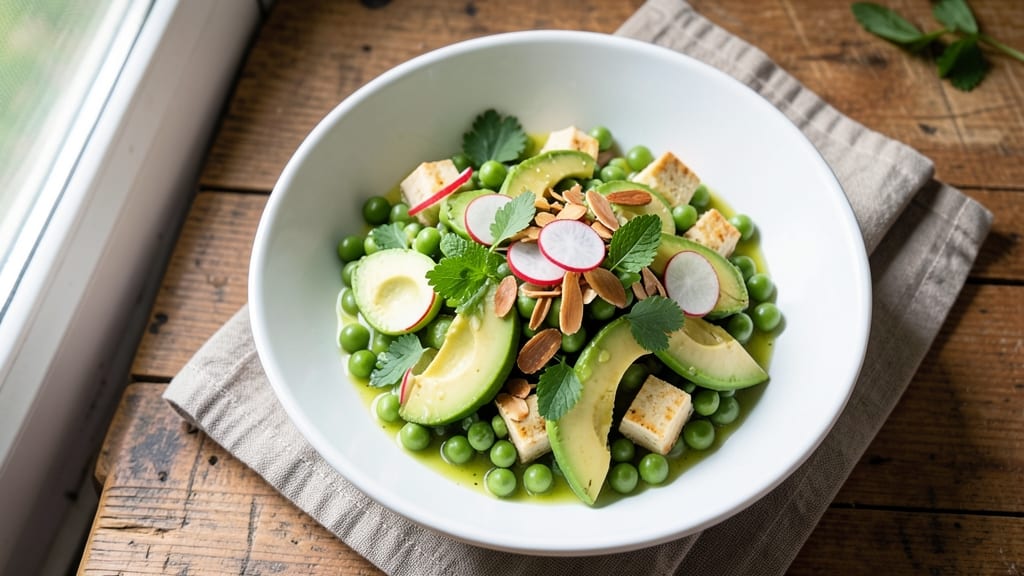 Vegan Pea Salad Recipe: Crunchy Mint and Lemon Brightness