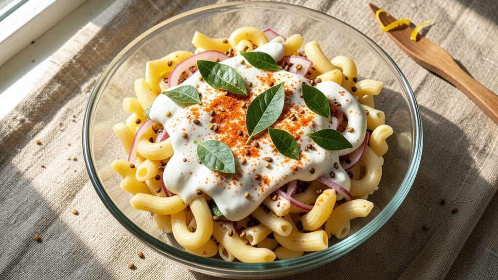 Veg Macaroni Salad Recipe Indian Style: Spiced Yogurt and Herbed Crunch Fusion