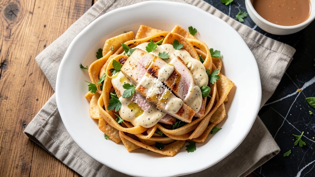 Chicken Shell Pasta Salad Recipe: Tender Pasta Coated in Creamy Parmesan Dressing
