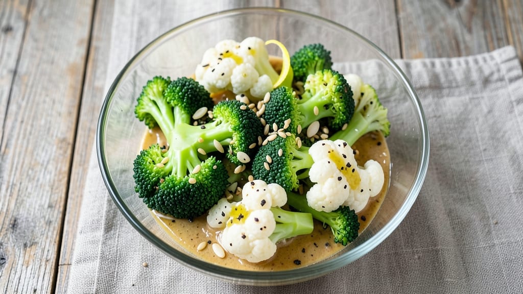 Cold Broccoli and Cauliflower Salad Recipe: Crunchy Raw Veggies With Zesty Lemon-Tahini Dressing