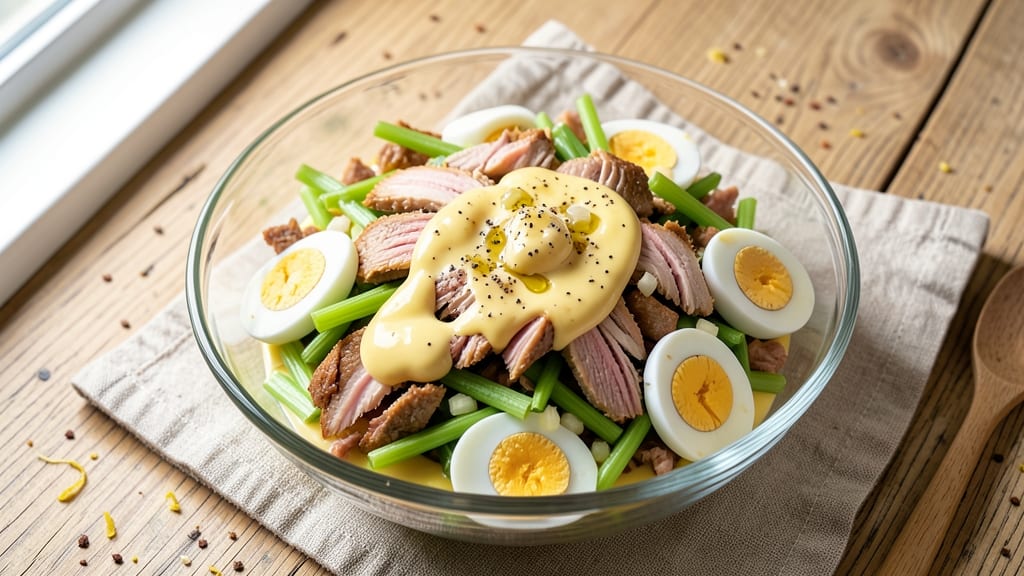 Turkey Salad Recipe With Eggs and Mayonnaise: Classic Creamy Texture With Crunchy Celery Bites