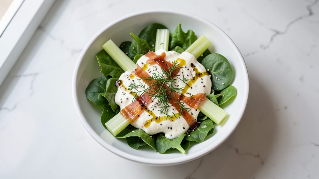 Chrissy Teigen's Salad Recipe: Crisp Celery Crowns and Smoky Herb Cheese Fusion