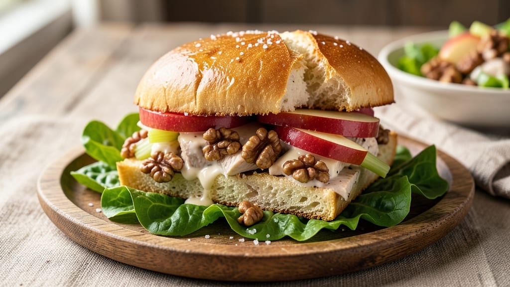 Chicken Apple Walnut Salad Sandwich Recipe: Crunchy Celery Crowns and Sweet-Tart Bite