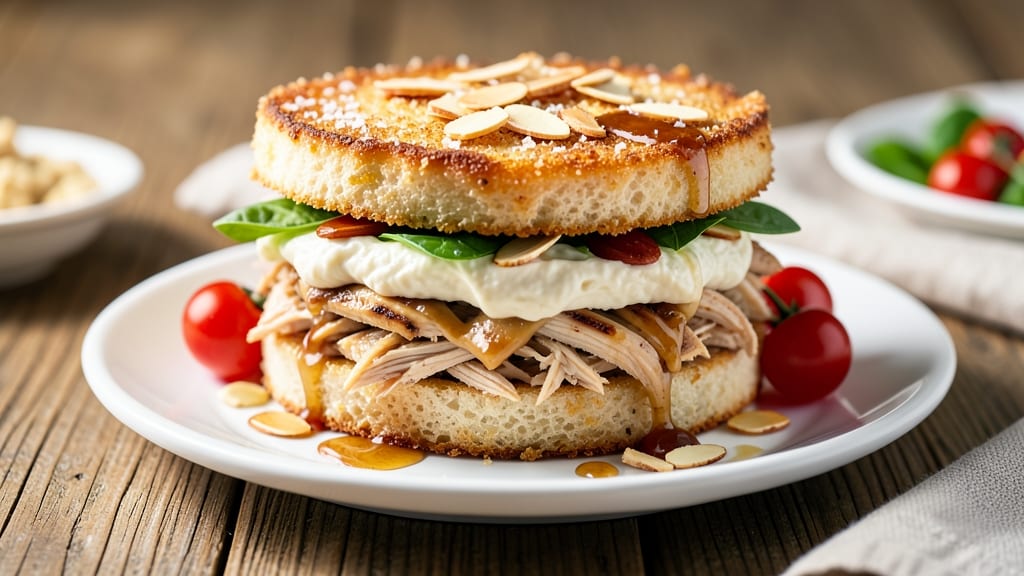 Almond Chicken Salad Sandwich Recipe: Crisp Celery Crowns and Nutty Cream Cheese Fusion