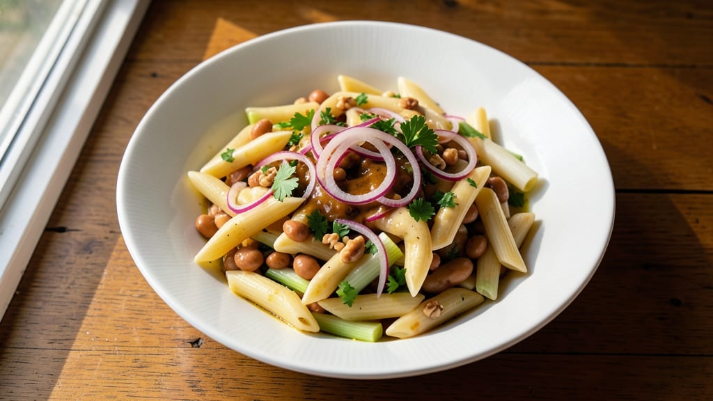 Cannellini Bean Pasta Salad Recipe: Creamy Herb Dressing Keeps Celery Crisp