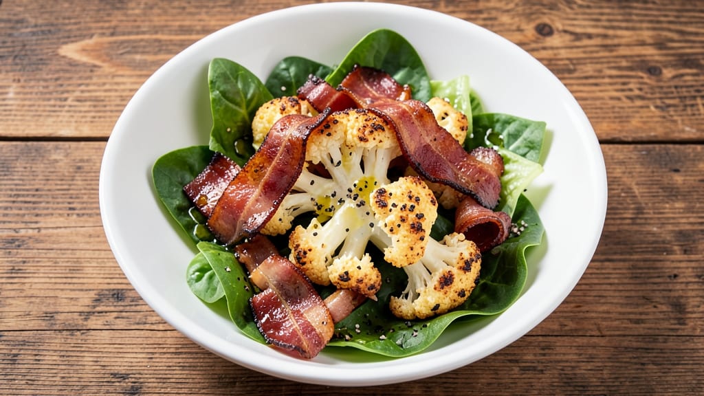 Cauliflower Lettuce Bacon Salad Recipe: Smoky Bacon Crunch With Zero Mayo Cling