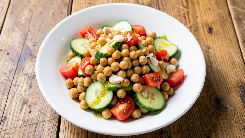 Chickpea Cucumber Tomato Salad Recipe: Mediterranean Crunch in 15 Minutes