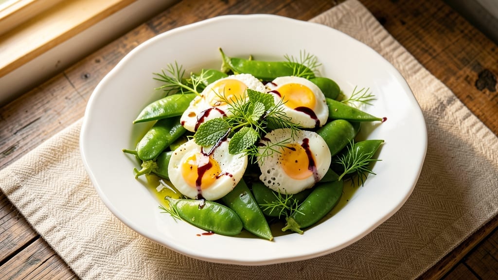 Sweet Pea Salad with Eggs Recipe: Springtime Crunch and Creamy Yolk Harmony