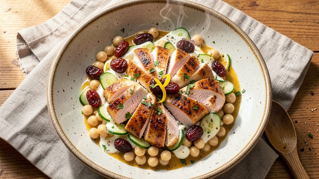 Chicken Curry Raisin Salad Recipe: Warm Spiced Chickpeas and Sweet-Tart Bite
