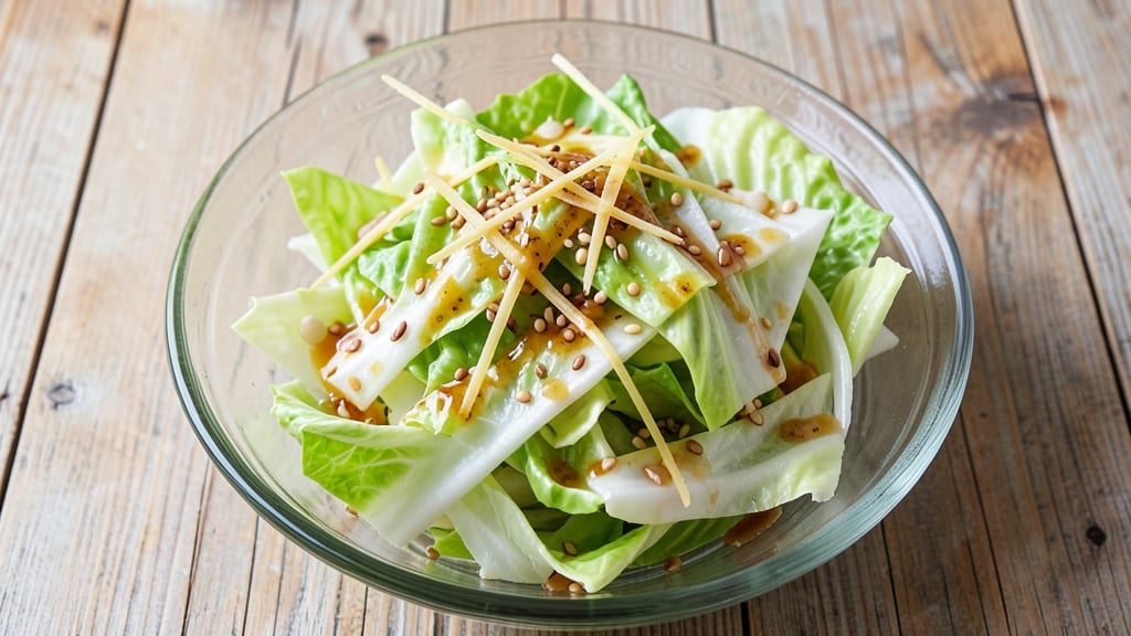 Chinese Napa Cabbage Salad Recipe: Crisp-Blanched Leaves With Tangy Sesame Dressing