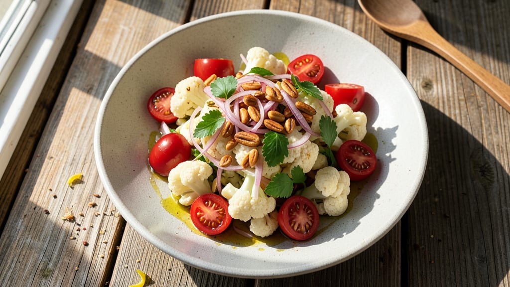 Cauliflower Tomato Salad Recipe: Bright, Herby Crunch With Zero Mayo Cling