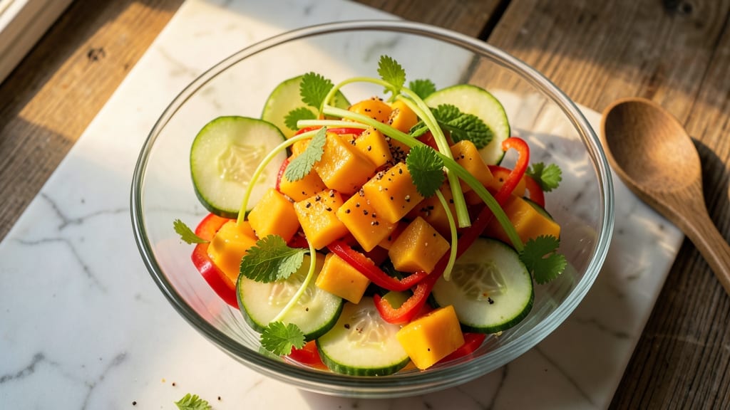 Chinese Mango Salad Recipe: Tropical Zing With Crisp Celery Crowns