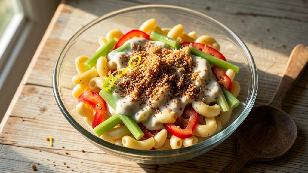 Cheddar Macaroni Salad Recipe With Ranch: Bold Cheese and Herb Crunch Fusion