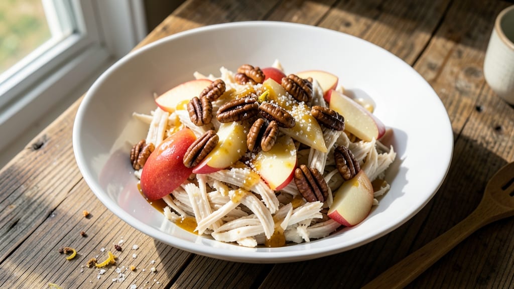 Turkey Apple Walnut Salad Recipe: Warm Spiced Nuts and Sweet Tart Crunch
