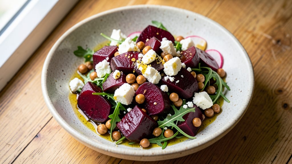 Chickpea, Beet, and Feta Salad Recipe: Earthy Roasted Beets Meet Herby Feta Crunch