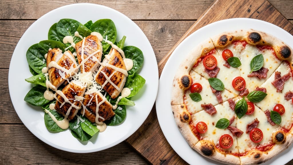 Chicken Caesar Salad With Good Pizza Great Pizza Recipe: Pizza-Inspired Crunch and Zesty Parmesan Twist