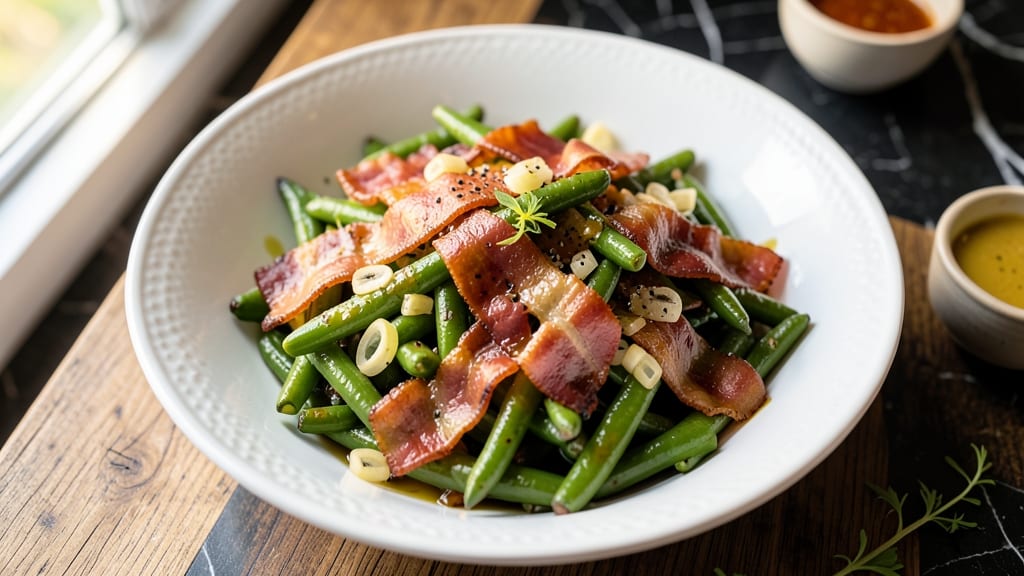 Cold Green Bean and Bacon Salad Recipe: Smoky Crisp Bacon and Al Dente Beans