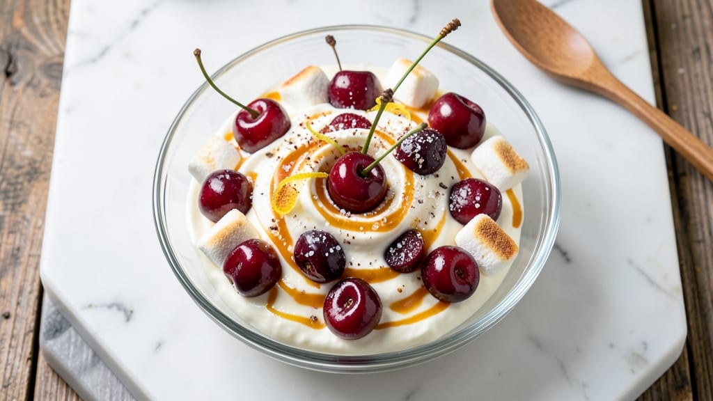 Cherry Marshmallow Salad Recipe: Juicy Cherries and Toasted Marshmallows in Creamy Bliss