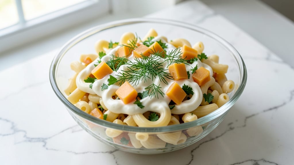 2 Lb Macaroni Salad Recipe: Picnic-Perfect Crunch and Creamy Herb Cheese Balance