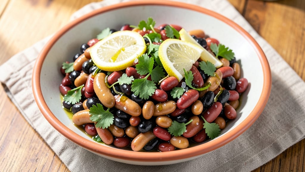 Vegan Three Bean Salad Recipe: Bold Herbs and Zesty Lemon Dressing