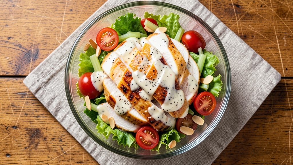 Chix Salad Recipe: Juicy Chicken and Crunchy Almond Topping Twist