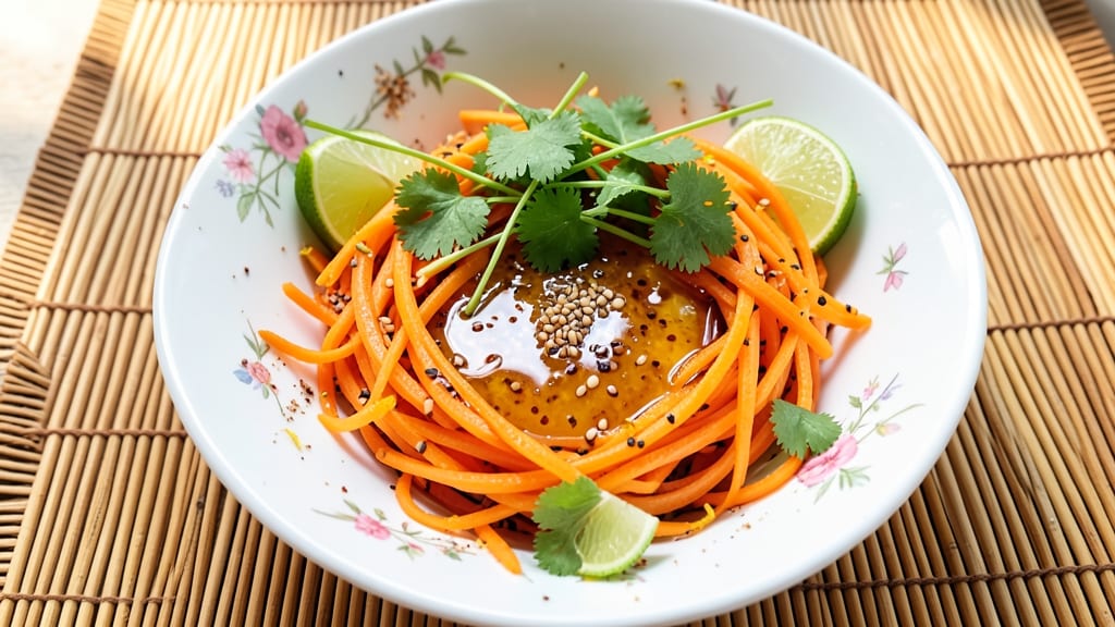 Carrot Salad Recipe Asian Style: Crisp Shreds With Tangy Sesame-Lime Dressing