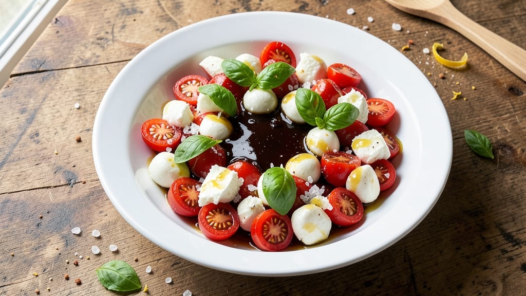 Caprese Salad Recipe With Cherry Tomatoes And Balsamic: Fresh Mozzarella and Juicy Tomato Bliss