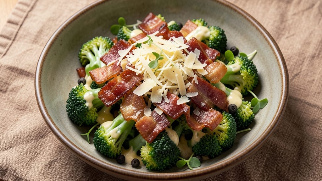 Cold Broccoli Salad Recipe With Bacon And Cheese: Smoky Crunch and Melty Cheese Harmony