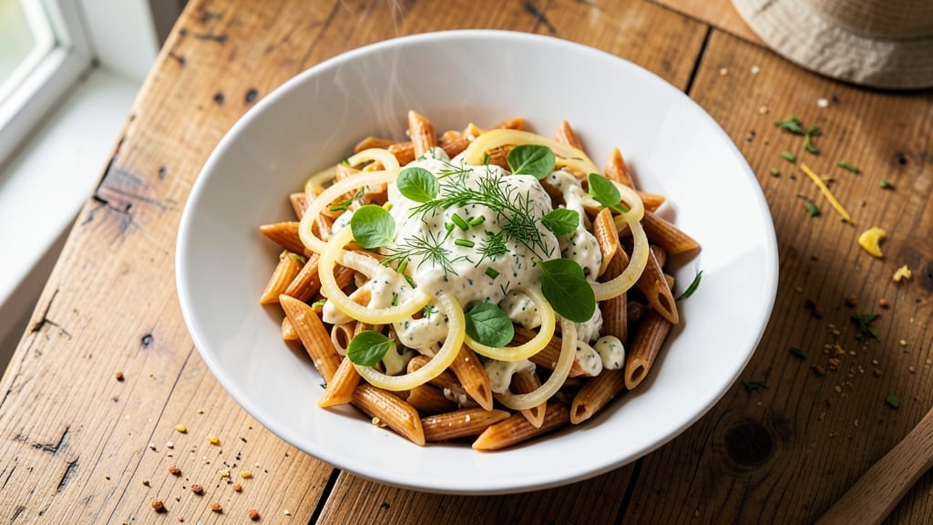 Alton Brown's Pasta Salad Recipe: Celery Crown Crunch and Herb-Yogurt Fusion