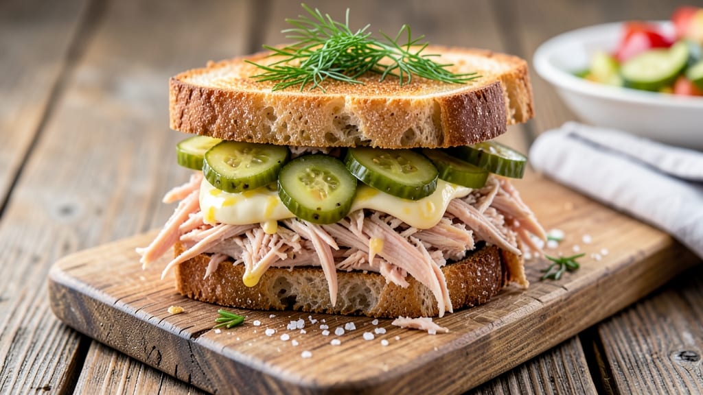 Chicken Salad Sandwich Recipe with Pickles: Tangy Pickle Crunch and Creamy Herb Freshness