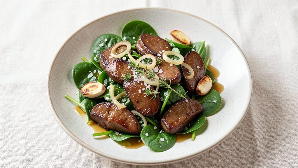 Chicken Livers and Spinach Salad Recipe: Savory Pan-Seared Livers With Earthy Greens