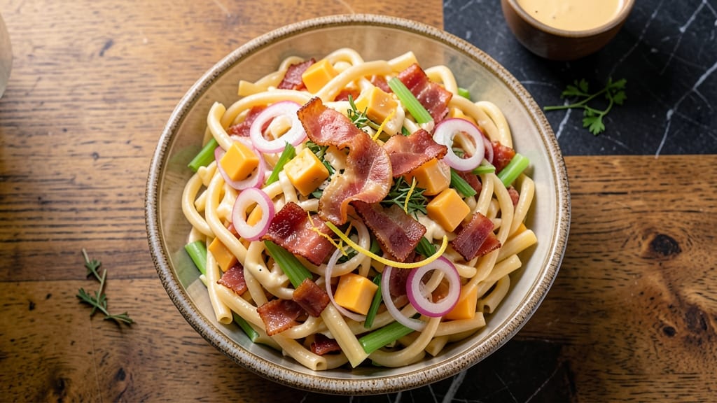 Cheddar Pasta Salad Recipe: Sharp Cheese and Celery Crunch Fusion