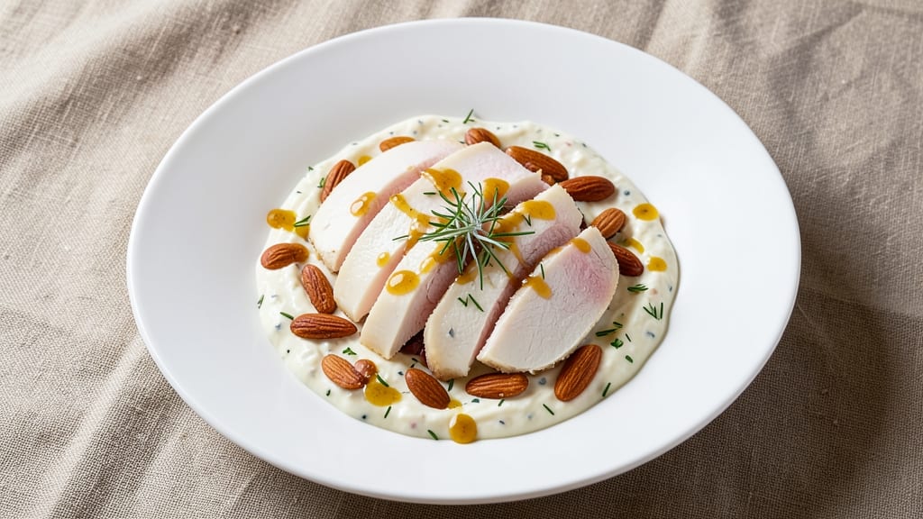 Alpha Delights Chicken Salad Recipe: Herb-Infused Cream Cheese Base With Toasted Almond Crunch