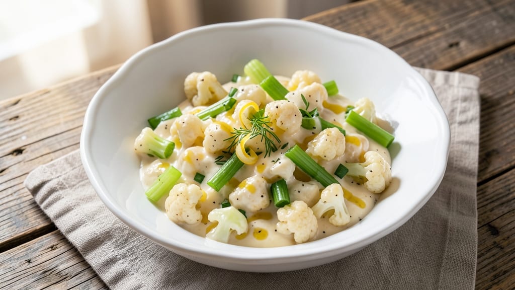 Cauliflower Potato Salad Recipe Keto: Crispy Roasted Cauliflower Replaces Potatoes