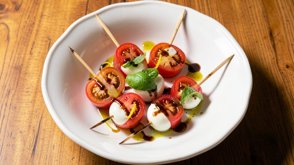 Caprese Salad Bites Appetizer Recipe: Fresh Mozzarella, Tomato, and Basil Bites
